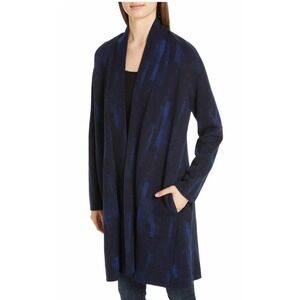 Eileen Fisher Reflections Jacquard Enveloping Jacket, Midnight Small Petite